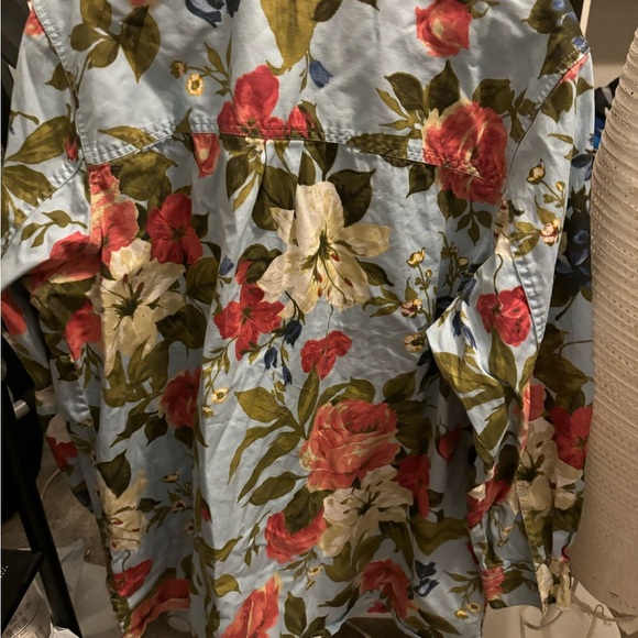 Roaman’s Floral Longsleeve Button Up Shirt Size 1X RN88842 NWOT Pockets - Picture 3 of 16